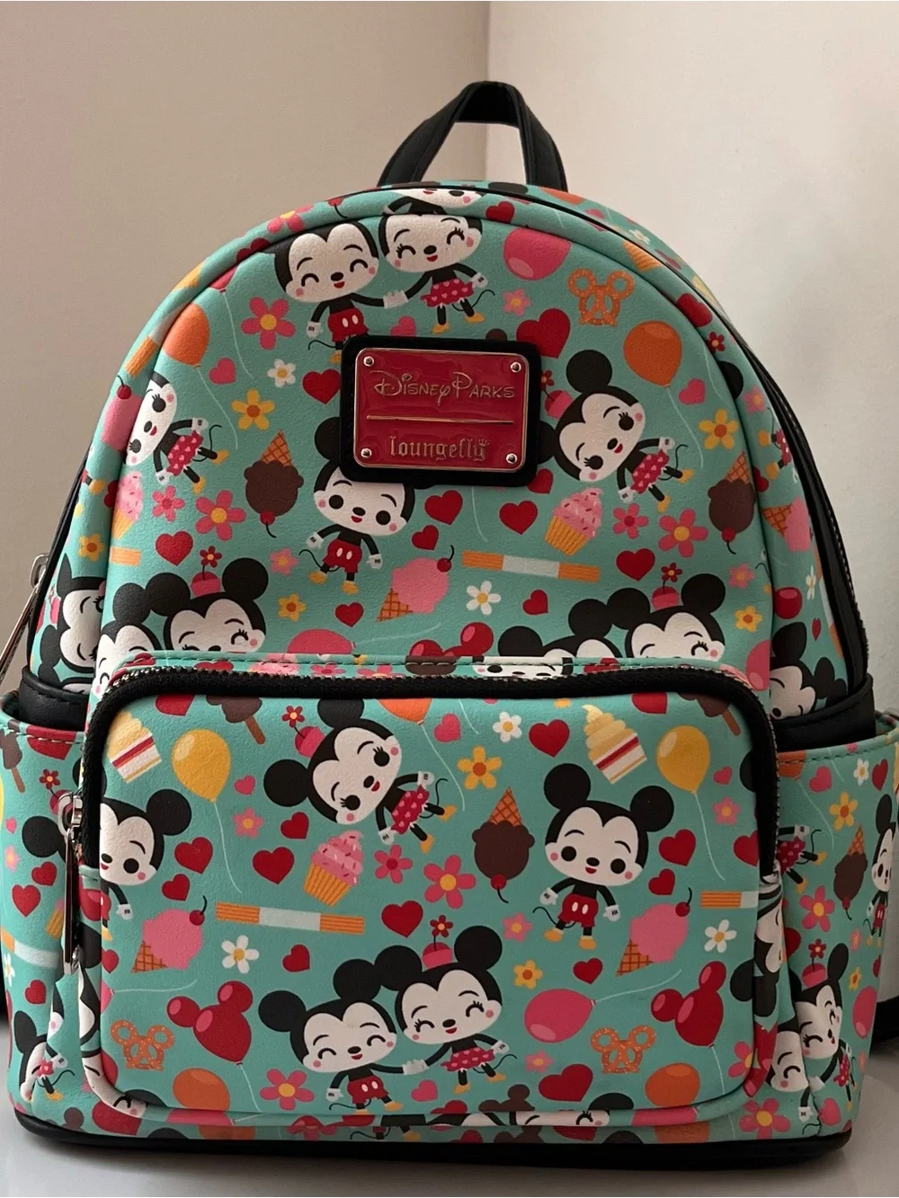 Disney Parks x Loungefly Mickey Minnie Mouse Sweet Treats Mini Backpack Aqua
